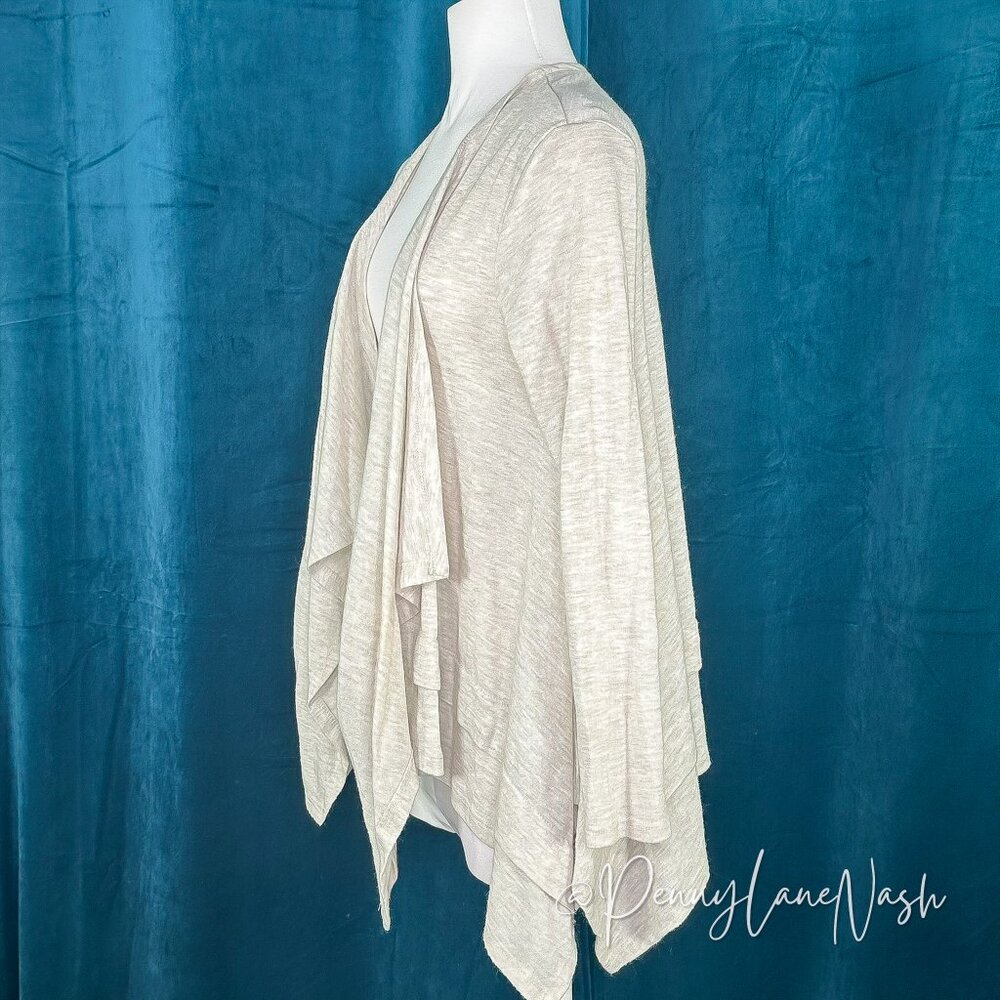 Pursue Draped Open Front Cardigan Sweater Medium M Cream - Picture 3 of 10